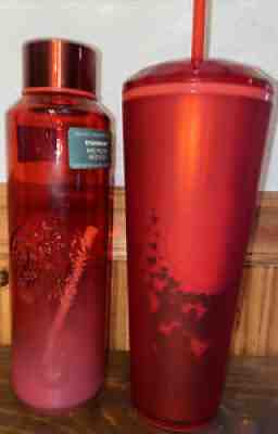 STARBUCKS VALENTINES 2022 VENTI TUMBLER & RES OMBRÃ? RECYCLED GLASS BOTTLE - Sold on eBay Jan 10, 2022 for $97.50