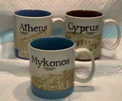 Starbucks You Are Here Cyprus & Limassol Set Ceramic City Mugs with Box