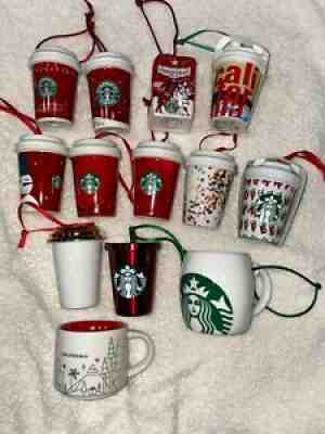 Starbucks Coffee Christmas Ornament Lot of 12 - Sold on eBay Dec 20, 2021 for $92.56