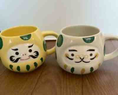 Starbucks Japan 2022 Daruma Mug Cup Set Yellow and White Set NEW 237ml - Sold on eBay Jan 09, 2022 for $92.00