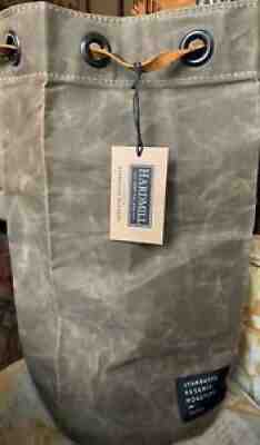 Starbucks Roastery Seattle HARDMILL USA Canvas Rucksack Waxed Cotton Leather NWT - Sold on eBay Jan 09, 2022 for $92.00