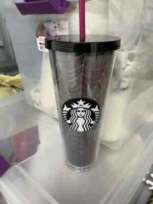 New Starbucks Glitter Spiderweb Tumbler Cup Limited Edition Halloween 2019 24 oz - Sold on eBay Dec 20, 2021 for $91.00