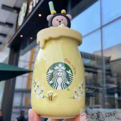 Starbucks 2021 China Spring Season Bees Straw Cup Yellow Milk Bottle Mug 11oz - Sold on eBay Jan 17, 2022 for $90.99