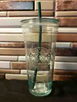 Starbucks 20oz VENTI RECYCLED GLASS Cold Cup Tumbler Made in Spain RARE With LID - Sold on eBay Dec 20, 2021 for $90.00