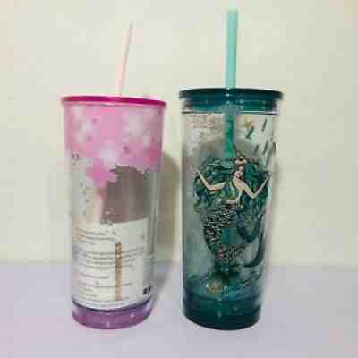 Set 2Pcs.Starbucks Tumbler 18 Oz.Cold Cup Sakura Light Base Dome Siren Crystal - Sold on eBay Dec 31, 2021 for $90.00