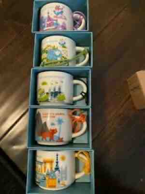 Disney Parks Starbucks You Are Here Series Lot of 5 Mini Mug Ornaments - Sold on eBay Jan 04, 2022 for $89.99