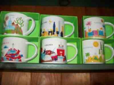 STARBUCKS YAH YOU ARE HERE COLLECTION 6 MUGS New W/SKU + Boxes FREE SHIP! - Sold on eBay Dec 21, 2021 for $89.50