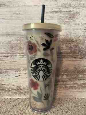 RARE 2014 Starbucks Flower Pattern Floral Harvest Venti Cold Cup Tumbler - Sold on eBay Oct 29, 2021 for $254.99