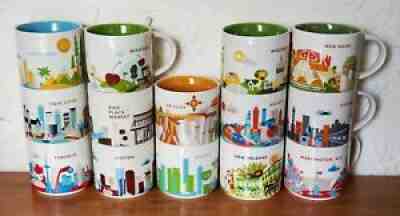 14 Starbucks Coffee YAH You Are Here Coffee Mugs Cups City States Huge Lot - Sold on eBay Jan 22, 2022 for $250.00