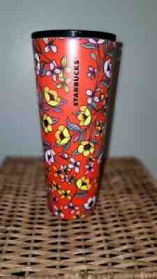 Starbucks Stainless Steel Red Yellow Poppy Flower Floral Tumbler 2018 - Sold on eBay Dec 27, 2021 for $95.00