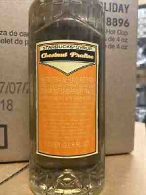 NEW Starbucks Chestnut Praline +WITH TOPPING Syrup One Liter W/PUMP! BB 02/2022 - Sold on eBay Dec 30, 2021 for $95.00