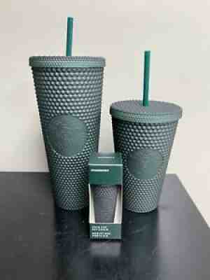 New 2022 Starbucks Dark Green Studded Tumbler, SET OF ALL 3 - Sold on eBay Jan 20, 2022 for $94.99