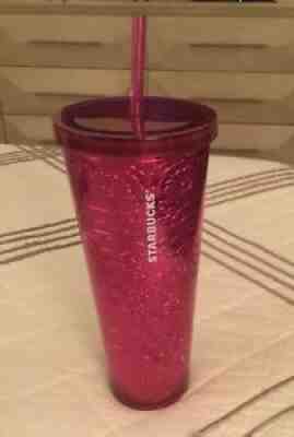 Starbucks Pink Magenta Floral Embossed Venti Straw EUC Tumbler 24 Oz WOW - Sold on eBay Jan 20, 2022 for $92.00
