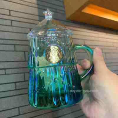 Starbucks China 2021 Xmas Christmas Tree Colorful Gradient Glass Mug Lid 10oz - Sold on eBay Nov 13, 2021 for $86.99