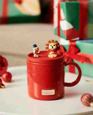 New Starbucks Christmas Gifts Red Weaving scarf For Lion Ceramic Mug Coffee Cups - Sold on eBay Dec 17, 2021 for $86.99