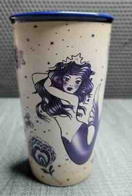 Starbucks 2016 Sailor Blue Lid Mermaid Siren Tattoo Ceramic 12oz Travel Tumbler - Sold on eBay Dec 27, 2021 for $86.00