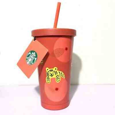 Starbucks Stainless Tumbler 18 oz. Cold Cup Orange Tiger Tangerines - Sold on eBay Jan 10, 2022 for $84.00