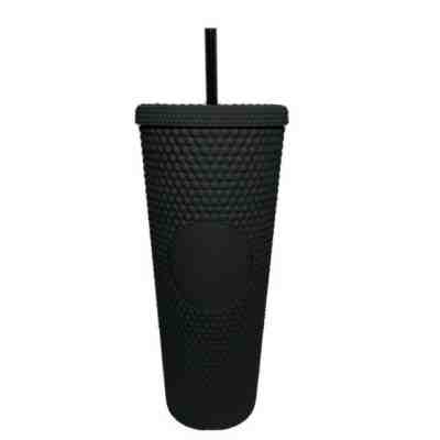 THREE Starbucks Black Matte Soft Touch Studded Cold Cup Tumblers - 24 oz - Sold on eBay Dec 26, 2021 for $83.50