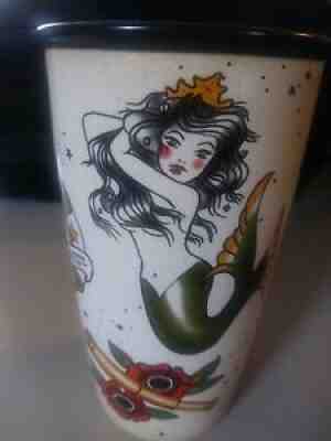 STARBUCKS 2015 Mermaid Siren Tattoo Ceramic Travel Tumbler w/Lid -12oz Rare find - Sold on eBay Jan 05, 2022 for $82.99