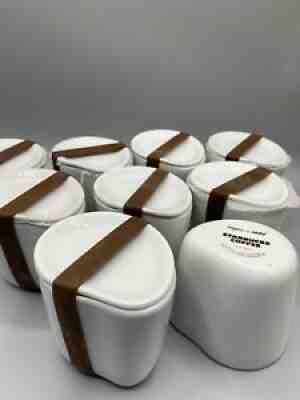 10 Starbucks Coffee Tea Cup Mug with Lid/Coaster Organic by Aida White Oblong - Sold on eBay Jan 20, 2022 for $80.00