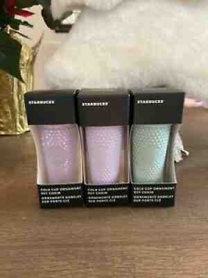 2021 Starbucks Keychain Ornament Set Of 3 Studded Bling Tumbler Xmas Christmas - Sold on eBay Dec 20, 2021 for $79.00