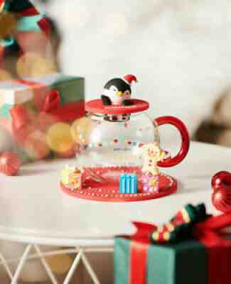 Starbucks Cups Christmas Penguin Giftbox Glass Cups With Coaster Coffee Cup 13oz - Sold on eBay Dec 09, 2021 for $78.99