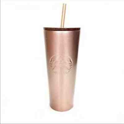 Starbucks Holiday 2018 Sparkling Rose Gold Stainless Steel Cold cup tumbler  24oz