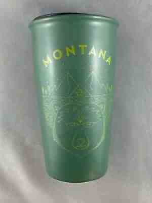 Rare Starbucks Ceramic Tumbler Montana Grizzly Bear Green Travel Mug with tag - Sold on eBay Jan 27, 2022 for $148.73