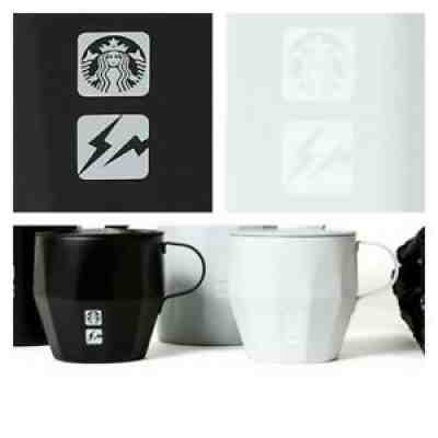 Starbucks Stainless Steel Mug Matte White and Black fragment design 2 Set 414ml - Sold on eBay Jan 24, 2022 for $139.99