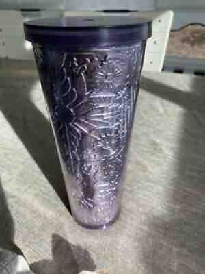 SUPER RARE! Starbucks Cold Tumbler 24oz Embossed Floral Metallic Foil Lavender - Sold on eBay Jan 24, 2022 for $128.00