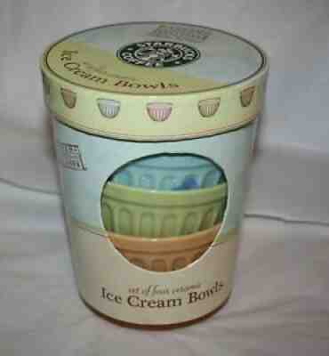 NEW STARBUCKS set of 4 ceramic ribbed ice cream bowls 2006 never used - Sold on eBay Jan 25, 2022 for $99.99
