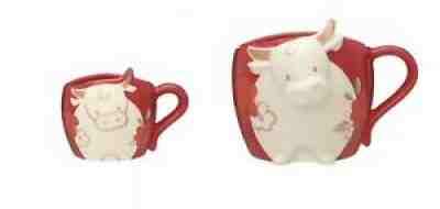 Starbucks Red Zodiac OX Mug Set of 2 Normal & Demi Chinese New Year 2021 -x card - Sold on eBay Jan 27, 2022 for $98.99