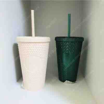 Starbucks Korea 2022 Lucky Bag bling stud cold cup 473 ml Green & oatmeal 2ea - Sold on eBay Jan 22, 2022 for $90.00