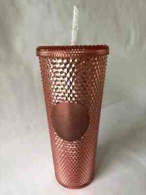Starbucks 24 oz Tumbler Diamond Studded Pink Rose Gold Cold Beverage 2018 12 DEC - Sold on eBay Jan 26, 2022 for $81.00