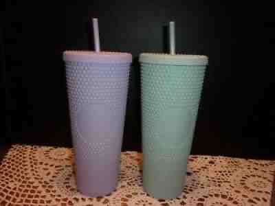 Starbucks Holiday 2021 Mint And Lilac Soft Touch Studded VENTI 24oz Tumbler - Sold on eBay Jan 26, 2022 for $79.99
