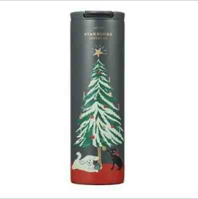 Starbucks Tumbler Dog Cat Holiday Christmas Tree Stainless steel Limited 16 oz. - Sold on eBay Jan 12, 2022 for $78.99