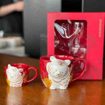 New 2022 Starbucks China Year of The Tiger Mug 3oz+12oz Set Limited Edition - Sold on eBay Jan 27, 2022 for $77.99