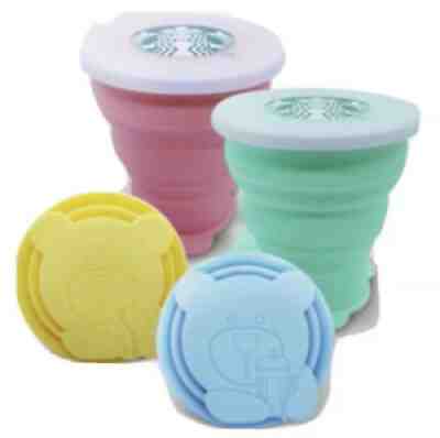 Starbucks Bearista Bear Cup Set of 4 Siren Foldable Collapsible Silicone-no card - Sold on eBay Jan 24, 2022 for $77.00