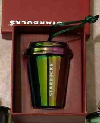 2X Starbucks Ceramic Christmas Ornament Iridescent Oil Slick - Fast Express - Sold on eBay Jan 26, 2022 for $76.50
