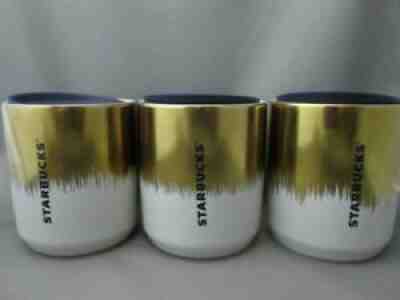 STARBUCKS 2020 HOLIDAY GOLD & WHITE 8 OZ. CERAMIC TRAVEL TUMBLER MUG- NEW - Sold on eBay Dec 13, 2021 for $75.00