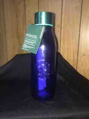 Starbucks Recycled Blue Glass Water Bottle 20oz Brand New - Sold on eBay Dec 14, 2021 for $75.00