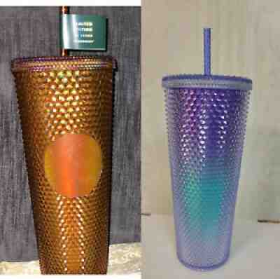STARBUCKS Studded Mermaid Blue Teal Purple Ombre Venti Bling Tumbler Cup 24oz. - Sold on eBay Dec 23, 2021 for $75.00