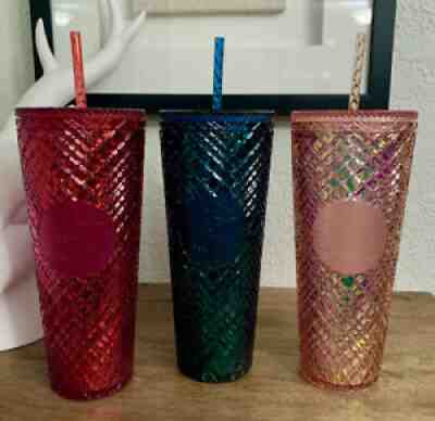 Starbucks Holiday 2021 Set 24oz Venti Diamond Cold Cup Tumblers New LimitedÂ Rare - Sold on eBay Jan 08, 2022 for $75.00