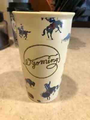 STARBUCKS - 2016 Wyoming Farm Cowboy Nature Traveler Tumbler Coffee Mug 12oz - Sold on eBay Jan 16, 2022 for $75.00