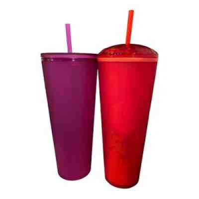 Starbucks 2022 Valentine's Soft Touch Venti Matte Purple Tumbler And Red Dome!! - Sold on eBay Jan 20, 2022 for $75.00