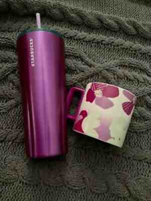 Starbucks Winter 2022 Venti Purple Stainless Steel Tumbler and Purple/White - Sold on eBay Jan 20, 2022 for $75.00
