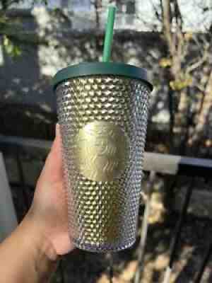 Starbucks Gold Studded Tumbler 2022 Fall Winter Holiday Bling (16 oz -  Grande)