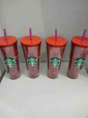 2022 Starbucks Valentines Limited Edition Glitter Hearts His/Hers 6 Tumblers - Sold on eBay Jan 16, 2022 for $450.00