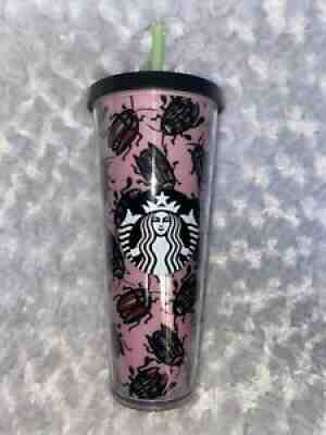 Starbucks 2022 Holiday Summer Beetle Bug Roach Pink 24oz Straw Cold Cup Tumbler - Sold on eBay Jan 13, 2022 for $325.00