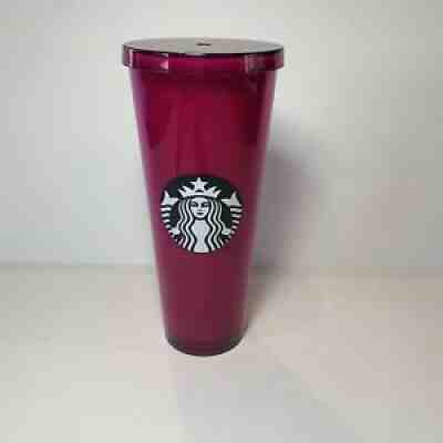 HTF Starbucks Fuchsia Magenta Pink Cold Tumbler 24 oz. Black White Logo NO STRAW - Sold on eBay Jan 19, 2022 for $300.00